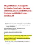 Maryland Concrete Pump Operator &NewLine;Certification Exam Practice Questions &NewLine;And Correct Answers &lpar;Verified Answers&rpar; &NewLine;Plus Rationale 2026 Q&A&vert; Instant &NewLine;Download Pdf  