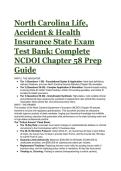 2026&sol;2027 North Carolina Life&comma; Accident & Health Insurance State Exam Prep &vert; NCDOI Chapter 58 S-Tier Test Bank &lpar;55&plus; Verified Questions & Answers&rpar;
