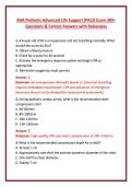 AHA Pediatric Advanced Life Support &lpar;PALS&rpar; Exam 300&plus; Questions & Correct Answers with Rationales 