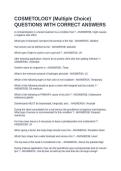 COSMETOLOGY &lpar;Multiple Choice&rpar; QUESTIONS WITH CORRECT ANSWERS&NewLine;&NewLine;