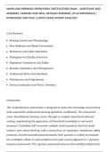 MARYLAND BREWING OPERATIONS CERTIFICATION EXAM &ndash; QUESTIONS AND&NewLine;ANSWERS &vert; VERIFIED AND WELL DETAILED ANSWERS &vert; PLUS RATIONALES &vert;&NewLine;DOWNLOAD AND PASS &vert; LATEST EXAM UPDATE 2026&sol;2027