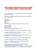 NSG 211 Mod-2 Anxiety Disorders Pearson Exemplar and ATI Mental Health Ch&period; 11 Exam Latest Update