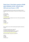 Pathophysiology Exam 2 Quiz Bank Questions & Answers &vert; Patho Exam 2 Study Guide & Review 2026&sol;2027