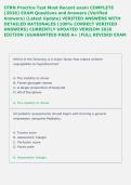CFRN Practice Test Most Recent exam COMPLETE &NewLine;&lpar;2026&rpar; EXAM Questions and Answers &lpar;Verified &NewLine;Answers&rpar; &lpar;Latest Update&rpar; VERIFIED ANSWERS WITH &NewLine;DETAILED RATIONALES &lpar;100&percnt; CORRECT VERIFIED &NewLine;ANSWERS&rpar; CURRENTLY UPDATED VERSION 2026 &NewLine;EDITION &vert;GUARANTEED PASS A