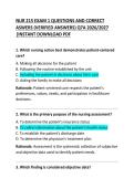 NUR 215 Exam 1 Questions and Correct Answers