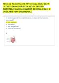HESI A2 Anatomy and Physiology 2026&sol;2027 &NewLine;LATEST EXAM VERSION MOST TESTED &NewLine;QUESTIONS AND ANSWERS IN REAL EXAM &vert; &NewLine;INSTANT PDF DOWNLOAD