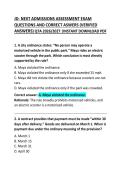 JD-Next Admissions Assessment Exam Questions and Answers