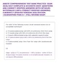 ABSITE COMPREHENSIVE TEST BANK PRACTICE  EXAM &NewLine;2026&sol;2027 COMPLETE & ACCURATE EXAM  QUESTIONS &NewLine;AND CORRECT VERIFIED ANSWERS WITH DETAILED &NewLine;RATIONALES &lpar;100&percnt; CORRECT VERIFIED ANSWERS&rpar; &NewLine;CURRENTLY UPDATED VERSION 2026 EDITION &NewLine;&vert;GUARANTEED PASS A&plus; &vert;FULL RE