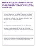 NSG6020 WEEK 9 QUIZ EXAM WITH CORRECT &NewLine;ACTUAL QUESTIONS AND CORRECTLY WELL &NewLine;DEFINED ANSWERS LATEST ALREADY GRADED &NewLine;A&plus; 2026-2027