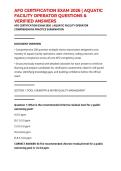 AFO CERTIFICATION EXAM 2026 &vert; AQUATIC FACILITY OPERATOR QUESTIONS & VERIFIED ANSWERS