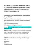 Failure Mode and Effects Analysis &lpar;FMEA&rpar; Exam Questions and Correct Answers