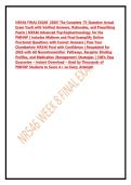 NR546 FINAL EXAM  2026&excl; The Complete 75-Question Actual &NewLine;Exam Vault with Verified Answers&comma; Rationales&comma; and Prescribing &NewLine;Pearls &vert; NR546 Advanced Psychopharmacology for the &NewLine;PMHNP &vert; Includes Midterm and Final Examplify Online &NewLine;Proctored Questions with C