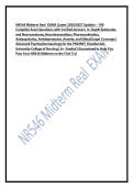 NR546 Midterm Real  EXAM &lpar;Latest 2026&sol;2027 Update&rpar; &ndash; 100 &NewLine;Complete Exam Questions with Verified Answers&comma; In-Depth Rationales&comma; &NewLine;and Neuroanatomy&comma; Neurotransmitters&comma; Pharmacokinetics&comma; &NewLine;Antipsychotics&comma; Antidepressants&comma; Anxiety&comma; and Ethical&sol;Legal Coverage 