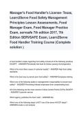 Manager&rsquo;s Food Handler&rsquo;s License Exam &vert; Food Manager Certification Study Guide&comma; Practice Questions & Exam Prep 2026&sol;2027