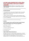 ATI MED-SURG RESPIRATORY EXAM 2026 &vert; EXAM QUESTIONS & DETAILED CORRECT ANSWERS