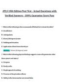 ATLS 10th Edition Post Test &ndash; Actual Questions with Verified Answers &vert; Comprehensive Exam Preparation Study Guide