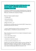 Certified Coding Specialist &lpar;CCS&rpar; Question and&NewLine;Answer &lbrack;2026&rsqb; &vert; UPDATED ACTUAL Exam &vert;&NewLine;Complete Exam Prep&NewLine;