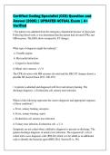 Certified Coding Specialist &lpar;CCS&rpar; Question and&NewLine;Answer &lbrack;2026&rsqb; &vert; UPDATED ACTUAL Exam &vert; A&plus;&NewLine;Verified