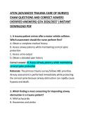 ATCN &lpar;Advanced Trauma Care for Nurses&rpar; Exam Questions and Correct Answers