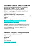 Anesthesia Technician Exam Questions and Correct Answers