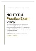 NCLEX PN Comprehensive Practice Exam 2026&colon; 180 Questions with Full Rationales&NewLine;&NewLine;