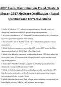AHIP Exam &ndash; Discrimination&comma; Fraud&comma; Waste&comma; & Abuse &vert; 20272028 Medicare Certification Questions and Correct Solutions