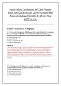 Heart Failure Certification &lpar;HF-Cert&rpar; Practice Exam with Questions And Correct Answers With Rationales &vert; Already Graded A&plus;&vert;&vert;Brand New 2026 Version