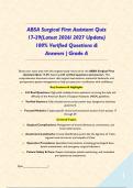 ABSA Surgical First Assistant Quiz 17-29&lpar;Latest 2026&sol; 2027 Update&rpar; 100&percnt; Verified Questions & Answers &vert; Grade A&NewLine;&NewLine;