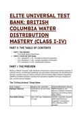 2026&sol;2027 ELITE British Columbia Water Distribution Mastery Test Bank &lpar;Class I-IV&rpar; &vert;  Q&A &plus; AWWA C651 Study Guide