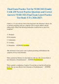 Final Exam Practice Test for NURS 5432 Family I with 250 Newest Practice Questions and Correct Answers&sol; NURS 5432 Final Exam Latest Practice Test Bank &lpar;UTA 2026-2027&rpar;
