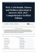 WGU C458 Health&comma; Fitness and Wellness Questions & Answers 2026-2027 Comprehensive Verified Edition