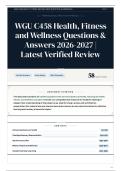 WGU C458 Health&comma; Fitness and Wellness Questions & Answers 2026-2027 Latest Verified Review