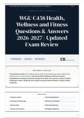WGU C458 Health&comma; Wellness and Fitness Questions & Answers 2026-2027 Updated Exam Review