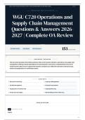 WGU C720 Operations and Supply Chain Management Questions & Answers 2026-2027 Complete OA Review