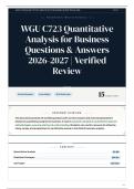WGU C723 Quantitative Analysis for Business Questions & Answers 2026-2027 Verified Review