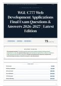 WGU C777 Web Development Applications Final Exam Questions & Answers 2026-2027 Latest Edition