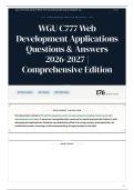 WGU C777 Web Development Applications Questions & Answers 2026-2027 Comprehensive Edition