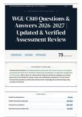 WGU C810 Questions & Answers 2026-2027 Updated & Verified Assessment Review