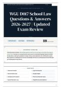 WGU D017 School Law Questions & Answers 2026-2027 Updated Exam Review
