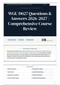 WGU D027 Questions & Answers 2026-2027 Comprehensive Course Review