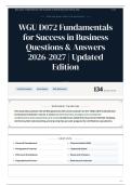 WGU D072 Fundamentals for Success in Business Questions & Answers 2026-2027 Updated Edition