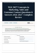 WGU D077 Concepts in Marketing&comma; Sales and Customer Contact Questions & Answers 2026-2027 Complete Review
