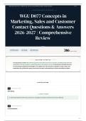 WGU D077 Concepts in Marketing&comma; Sales and Customer Contact Questions & Answers 2026-2027 Comprehensive Review