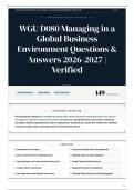WGU D080 Managing in a Global Business Environment Questions & Answers 2026-2027 Verified