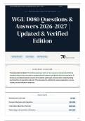 WGU D080 Questions & Answers 2026-2027 Updated & Verified Edition