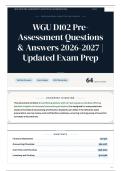 WGU D102 Pre-Assessment Questions & Answers 2026-2027 Updated Exam Prep