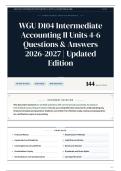 WGU D104 Intermediate Accounting II Units 4-6 Questions & Answers 2026-2027 Updated Edition