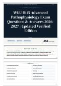 WGU D115 Advanced Pathophysiology Exam Questions & Answers 2026-2027 Updated Verified Edition &lpar;1&rpar;