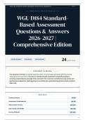 WGU D184 Standard-Based Assessment Questions & Answers 2026-2027 Comprehensive Edition