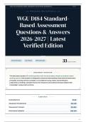 WGU D184 Standard-Based Assessment Questions & Answers 2026-2027 Latest Verified Edition
